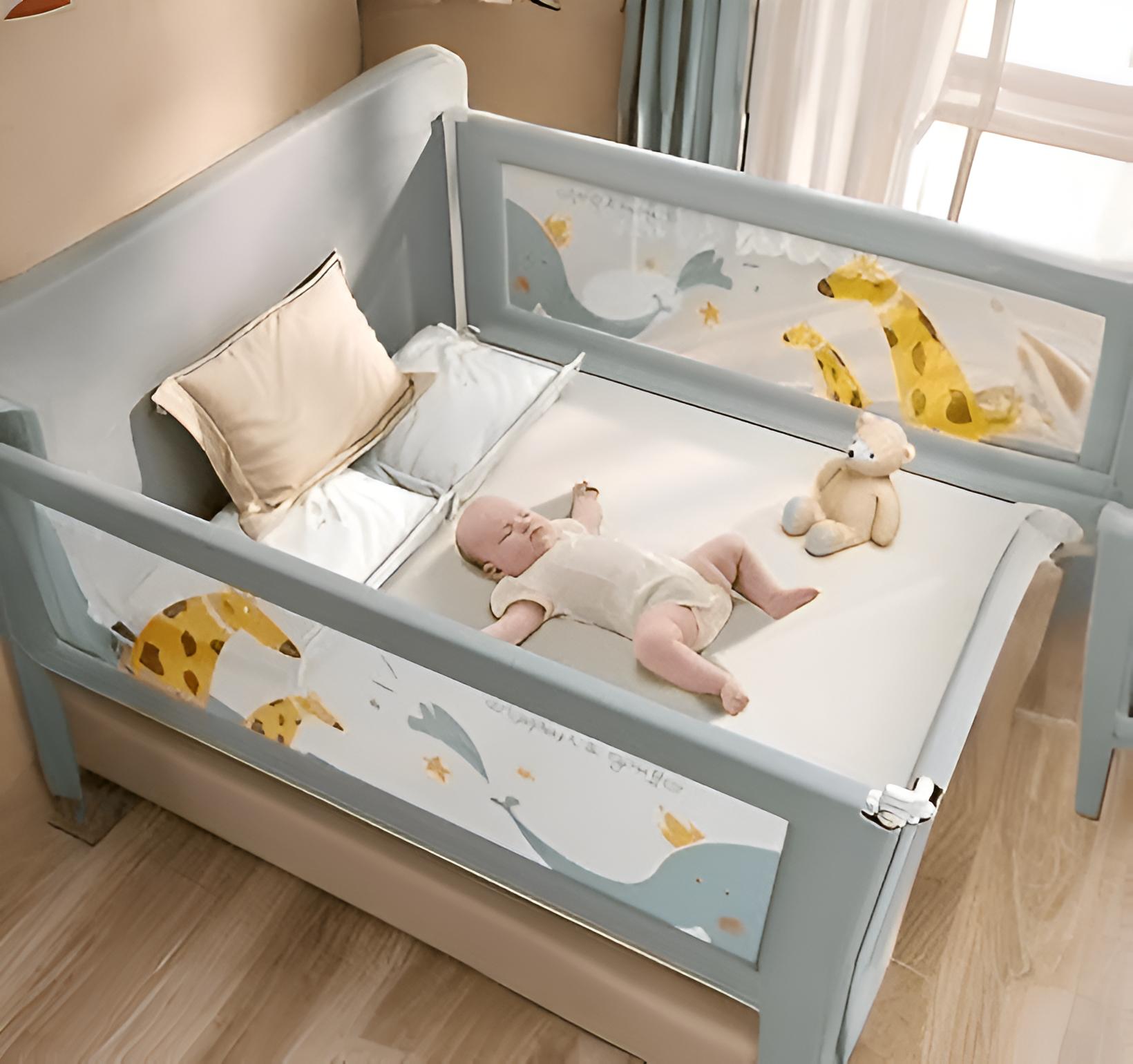 Cubbycoo Bed Rail Guard for Baby/Kids Safety (Blue/Pink)