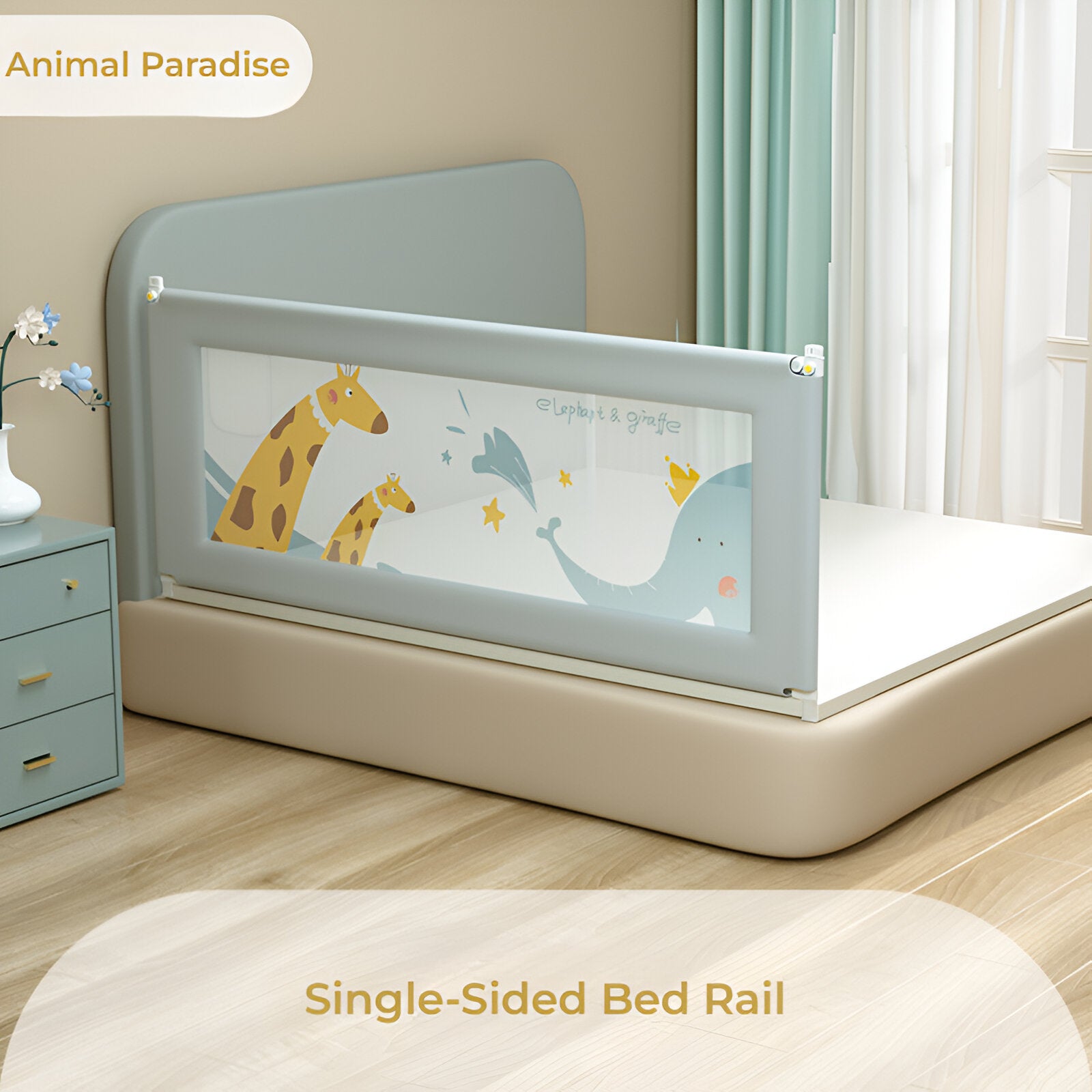 Cubbycoo Bed Rail Guard for Baby/Kids Safety (Blue/Pink)