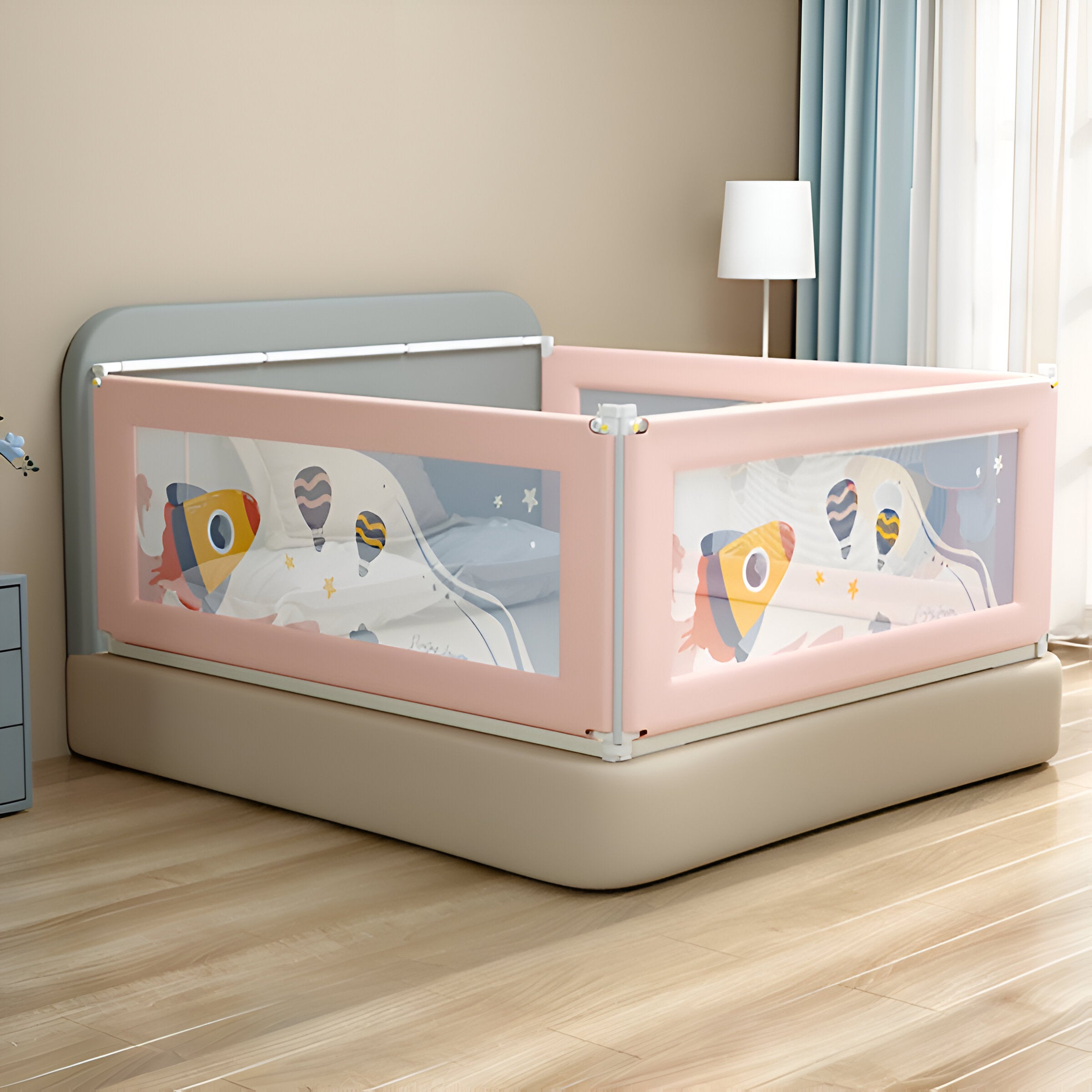 Cubbycoo Bed Rail Guard for Baby/Kids Safety (Blue/Pink)