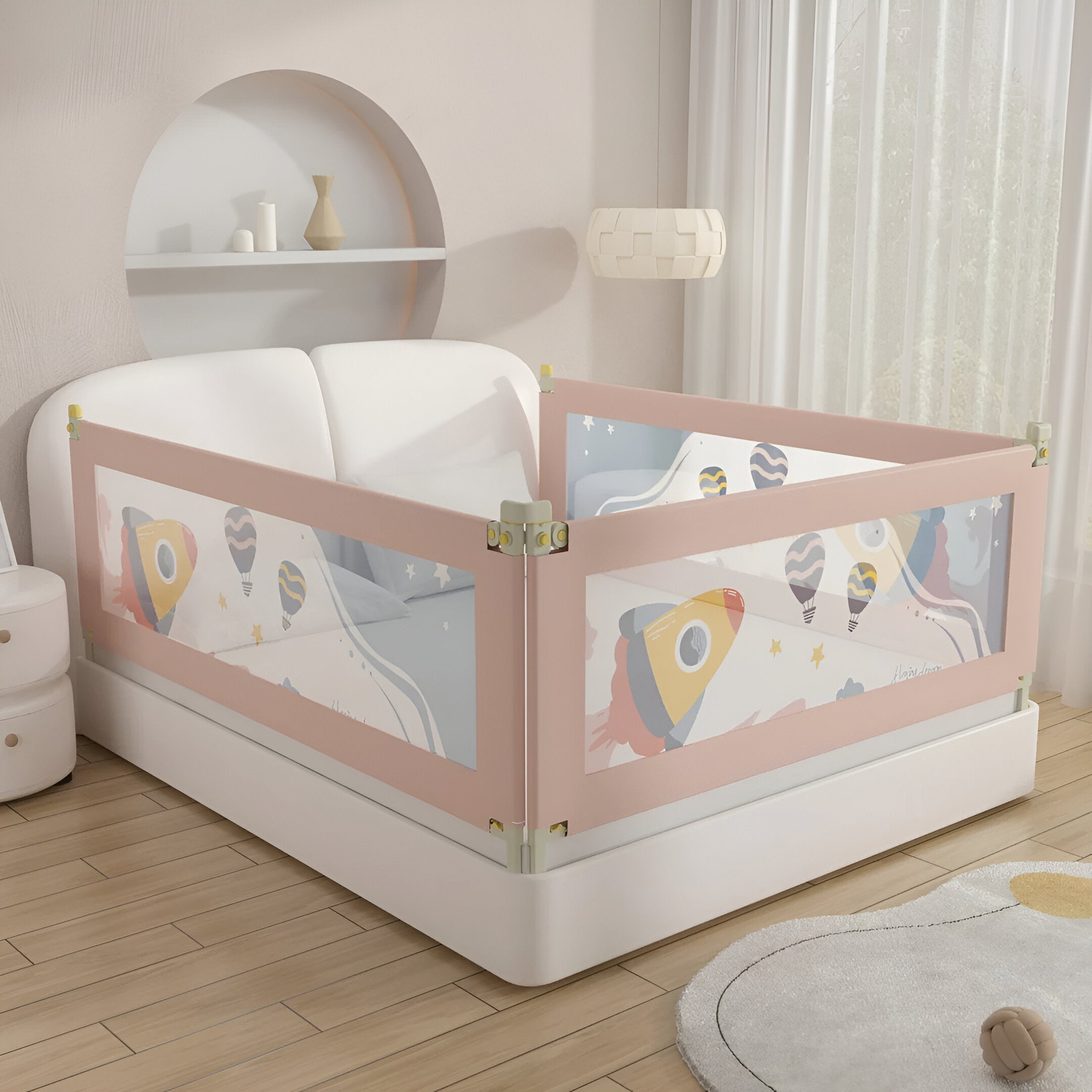 Cubbycoo Bed Rail Guard for Baby/Kids Safety Pink