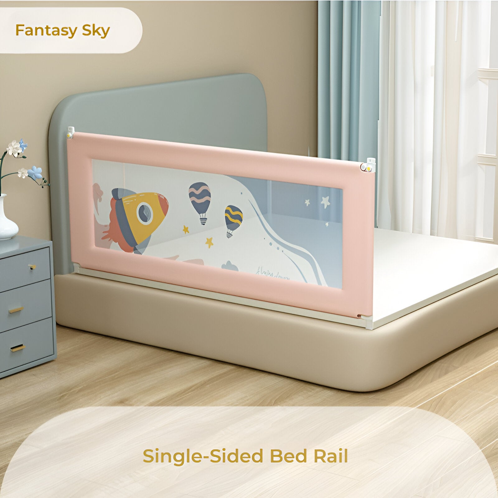 Cubbycoo Bed Rail Guard for Baby/Kids Safety (Blue/Pink)