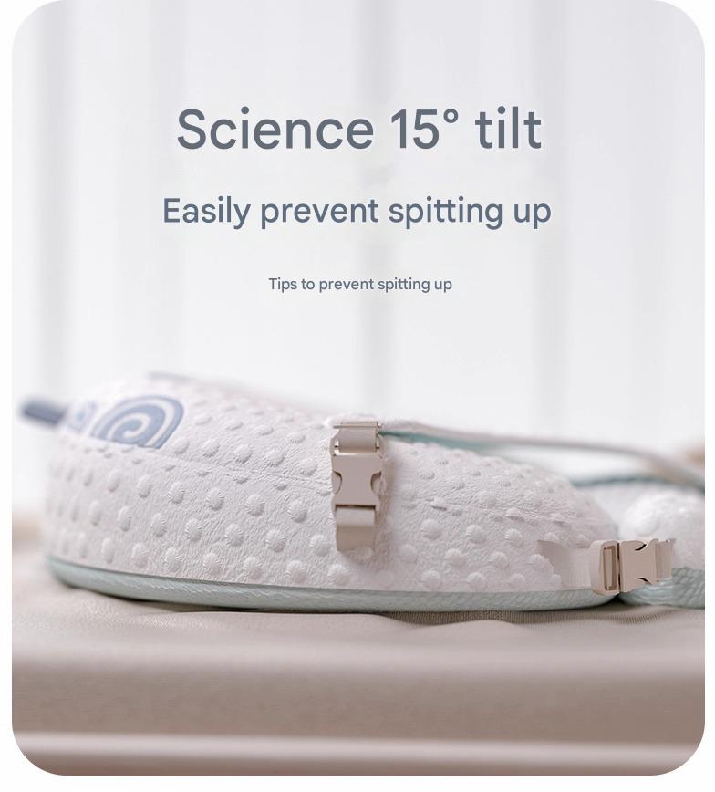 Newborn anti-spit-up pillow for safe feeding and sleep