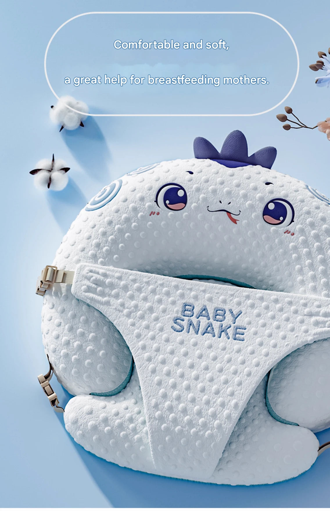 Newborn anti-spit-up pillow for safe feeding and sleep