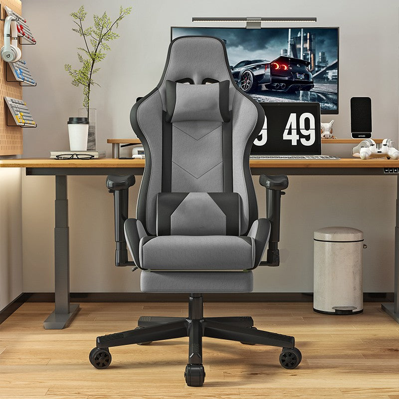 Gaming Chair with Adjustable Armrests & Lumbar Support (Black/Grey)
