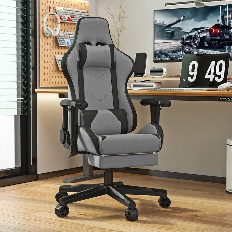Gaming Chair with Adjustable Armrests & Lumbar Support (Black/Grey)