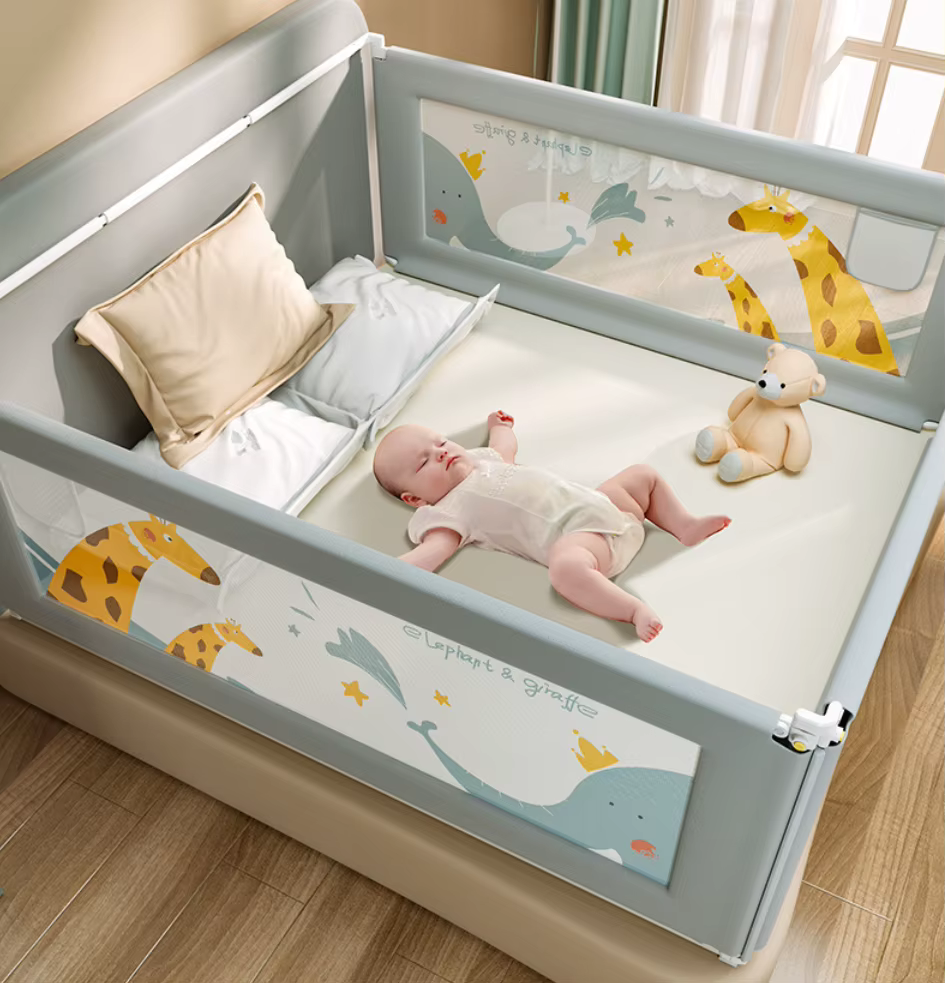 Cubbycoo Bed Rail Guard for Baby/Kids Safety (Blue/Pink)