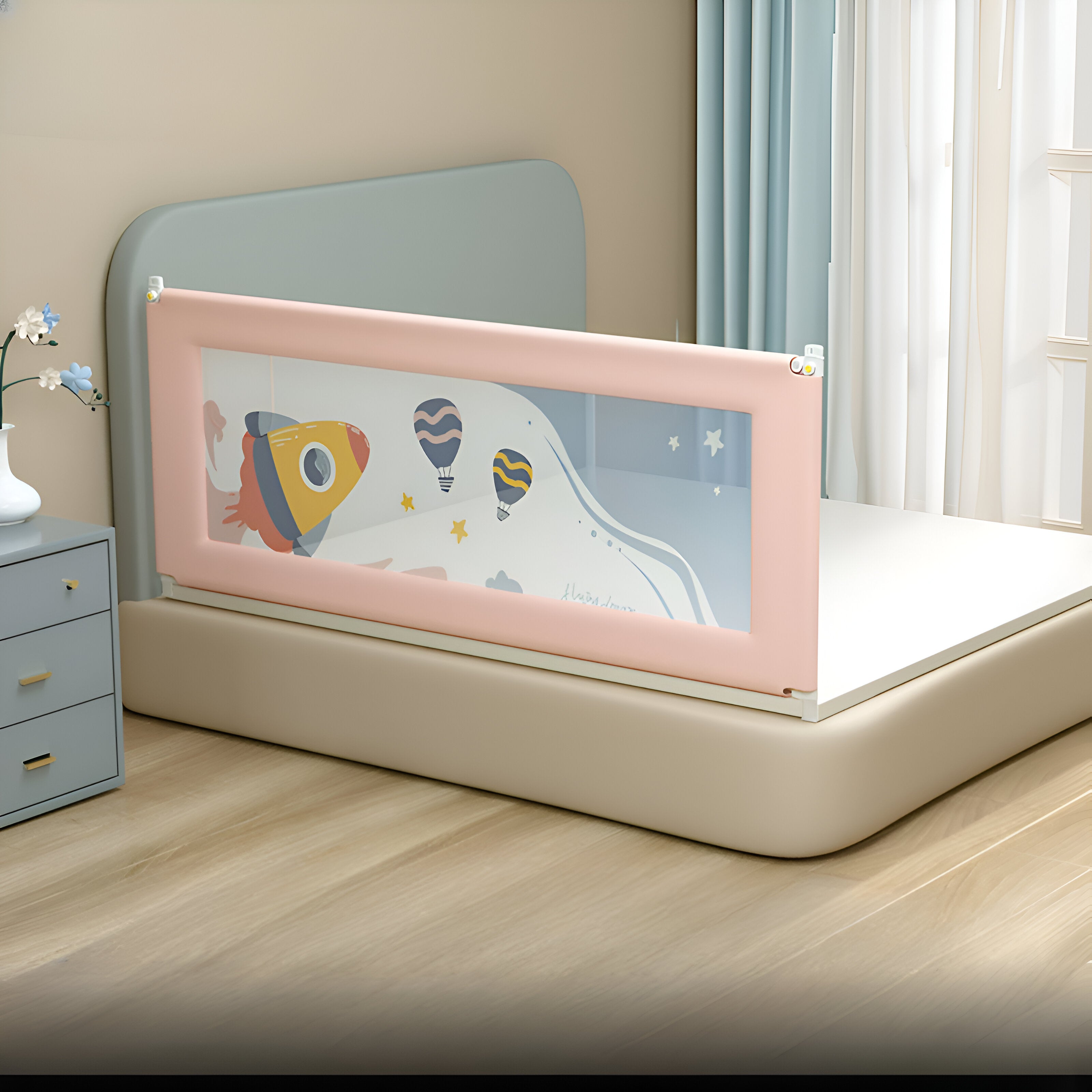 Cubbycoo Bed Rail Guard for Baby/Kids Safety (Blue/Pink)