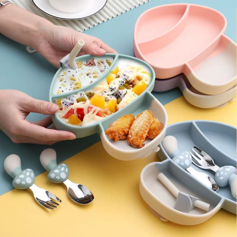 Mushroom Silicone Plate for Kids – Fun, Safe, and Mess-Free Feeding