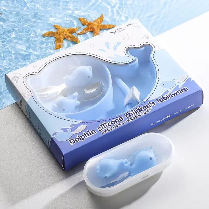 Dolphin Silicone Plate for Kids – Fun, Safe, and Mess-Free Feeding