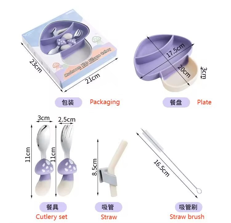 Mushroom Silicone Plate for Kids – Fun, Safe, and Mess-Free Feeding